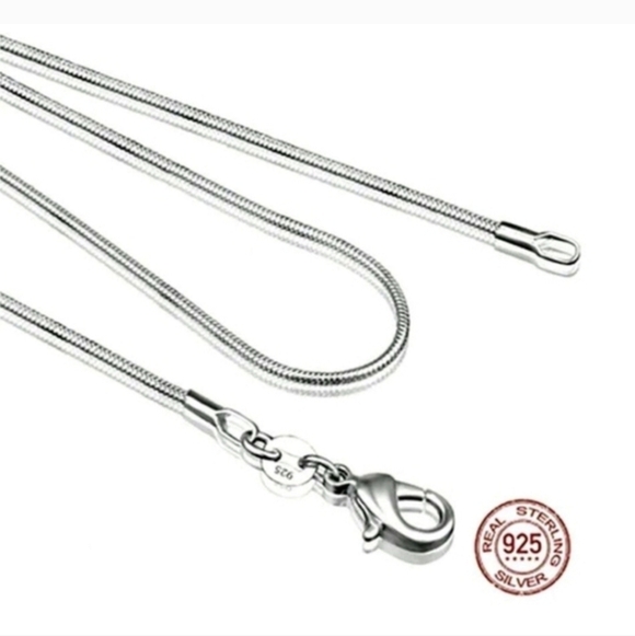 925 STERLING LONG SKINNY SILVER ROUND SNAKE CHAIN NECKLACE FOR LAYERING 26" - Picture 2 of 8
